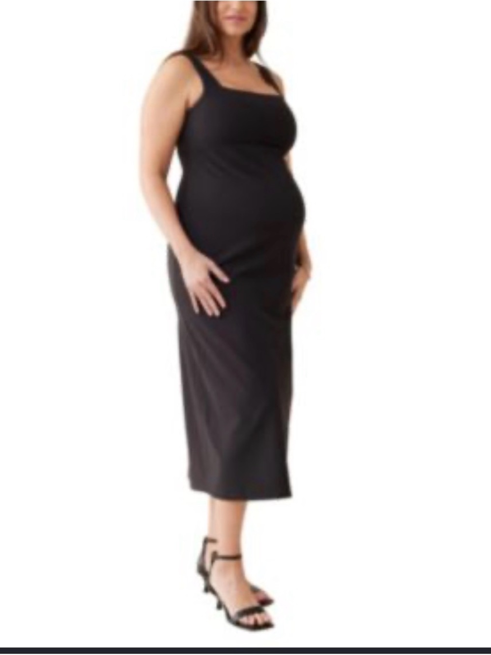 Isabel Maternity by Ingrid & Isabel Black Sleeveless Midi Dress